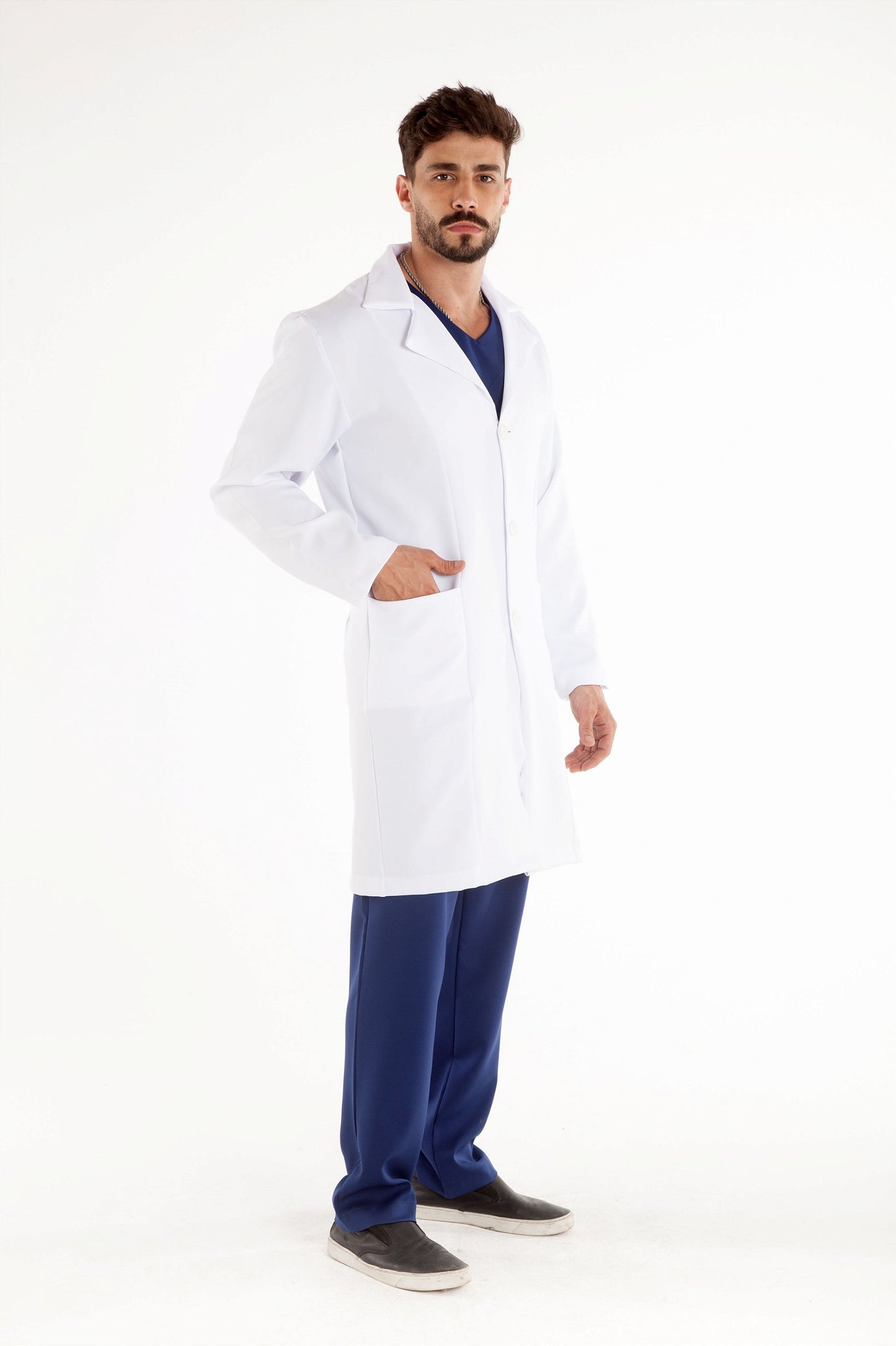 Men's Lab Coat Pierre White