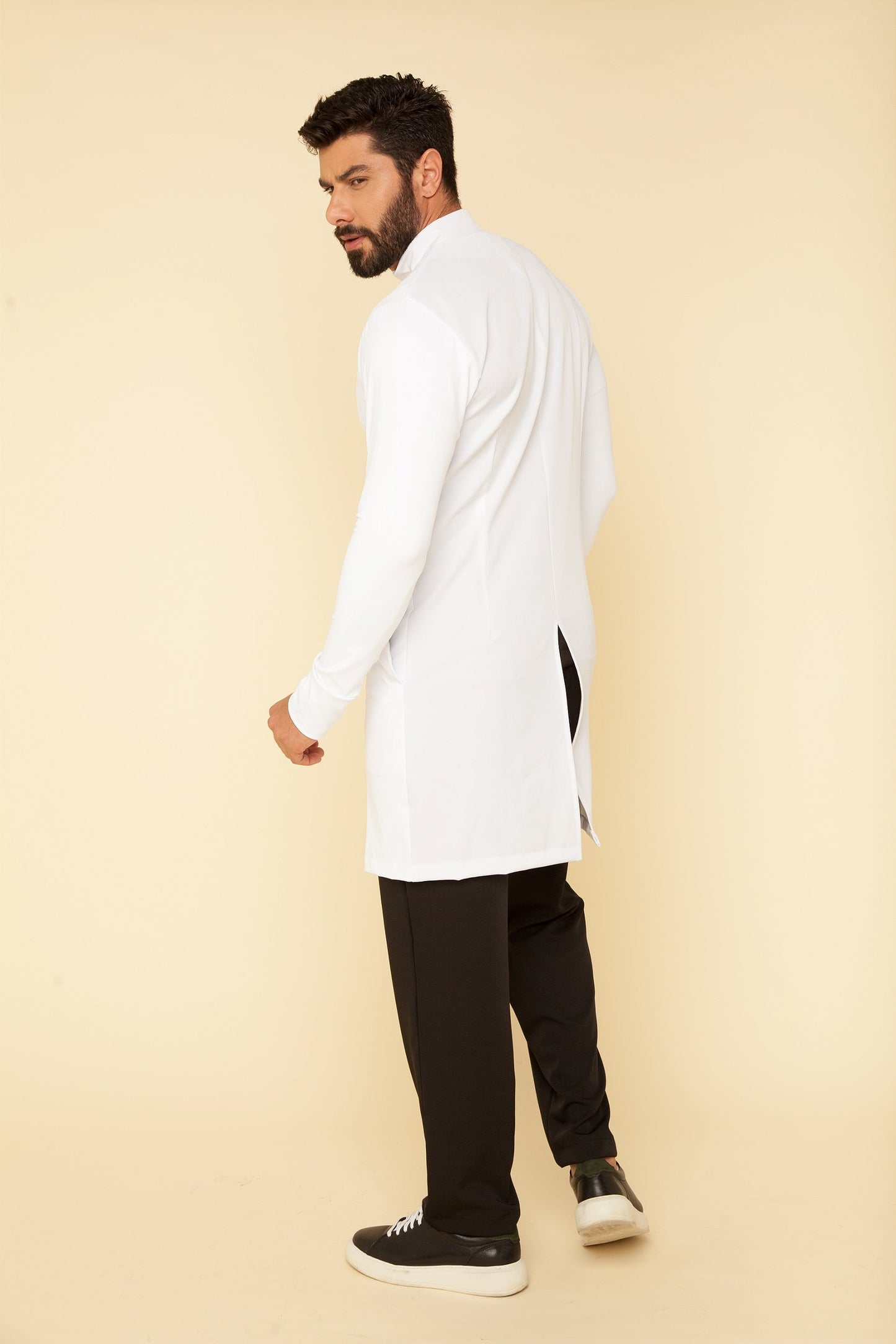 Men's Lab Coat Theo White